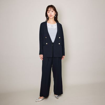 リボンレースカラーリブニット≪手洗い可能≫ | QUEENS COURT