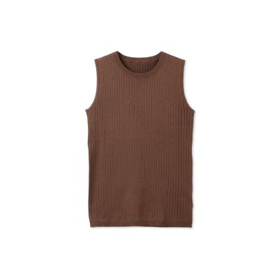 【SALE】QUEENS COURT（Women）/クイーンズコート ブライトワイドリブスリーブレスニット&#8810;手洗い可能&#8811; 10ブラウン トップス【三越伊勢丹/公式】