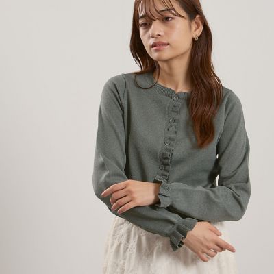 スポンディッシュニットフリルカーディガン≪手洗い可能≫ | QUEENS
