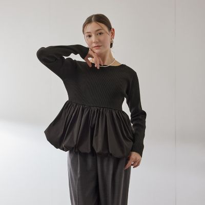 ＜QUEENS COURT（Women）＞スポンディッシュニットバルーンプルオーバー≪手洗い可能≫