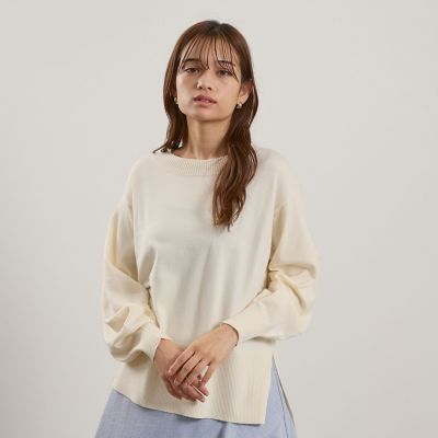 いと　no5 シアバターボートネックニット≪手洗い可能≫ | QUEENS COURT