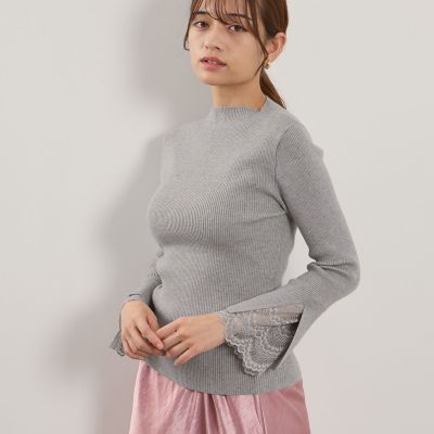 シアバタースリットレースカフニット≪手洗い可能≫ | QUEENS