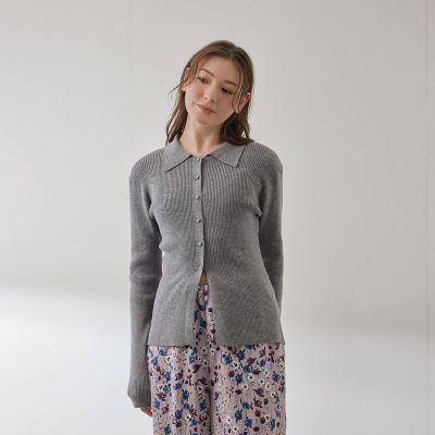 くるみボタンポロニットカーディガン≪手洗い可能≫ | QUEENS COURT