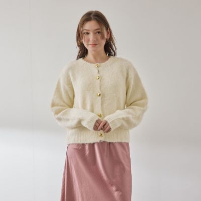 ソフトシャギー起毛メタルボタンカーディガン | QUEENS COURT（Women