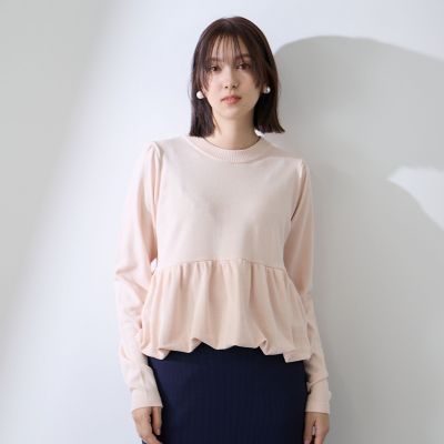 ＜QUEENS COURT（Women）＞バルーンヘムニットプルオーバー≪手洗い可能≫