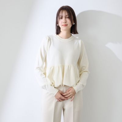 ボリュームヘムニット Prime-Over Pullover Crew Neck Knit