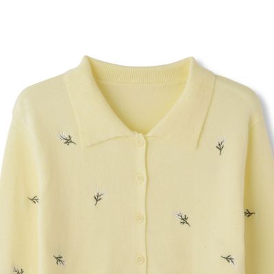 フラワー刺繍ポロニットトップス≪手洗い可能≫ | QUEENS COURT（Women