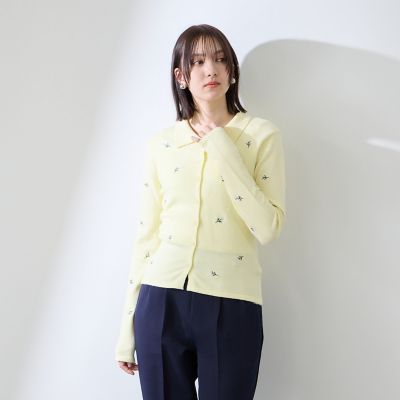 フラワー刺繍ポロニットトップス | QUEENS COURT (Women)/クイーンズ