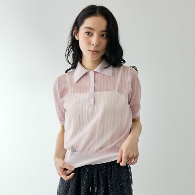 ＜QUEENS COURT（Women）＞レーヨンポロニットプルオーバー