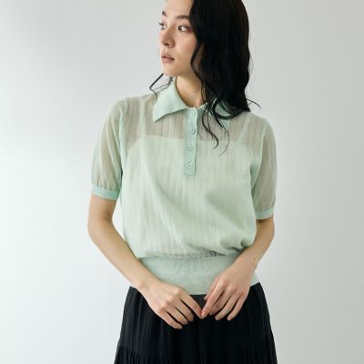 【SALE】QUEENS COURT (Women)/クイーンズコート レーヨンポロニットプルオーバー 09グリーン トップス【三越伊勢丹/公式】