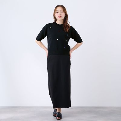 カラービジューハーフスリーブニット | QUEENS COURT (Women 