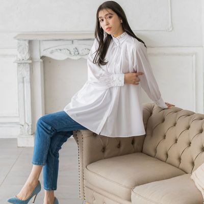 ＜QUEENS COURT（Women）＞リボンチュニックブラウス《洗濯機で洗える》