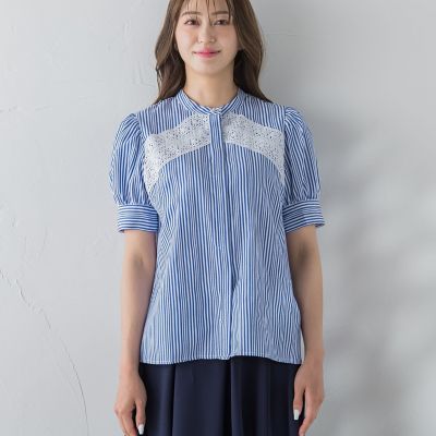 【WEB限定】ストライプブラウス≪洗濯機で洗える≫ WEB限定】ストライプブラウス≪洗濯機で洗える≫ | la.f（ラ