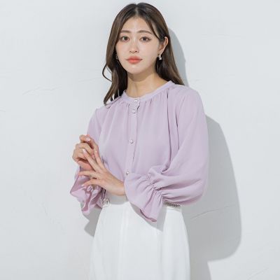 ＜QUEENS COURT（Women）＞２ＷＡＹキャンディースリーブブラウス≪洗濯機で洗える≫