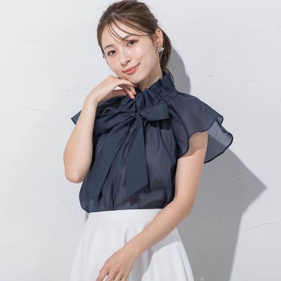 シルキーローンリボンブラウス≪手洗い可能≫