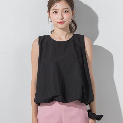シュシュ付きバルーンシルエットブラウス≪洗濯機で洗える≫