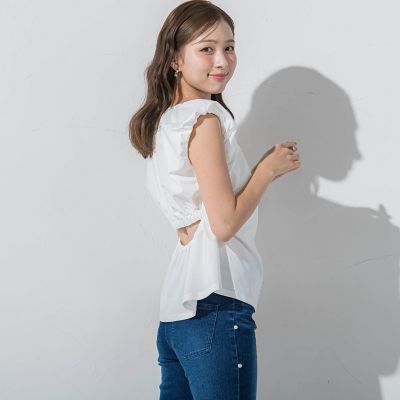 エンジェルスリーブブラウス≪洗濯機で洗える≫
