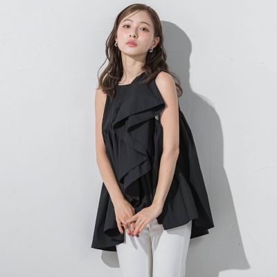 アシメフリルブラウス≪洗濯機で洗える≫