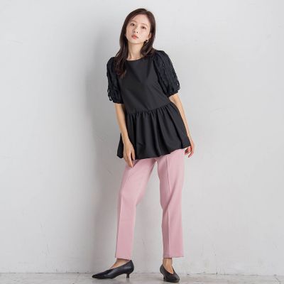 袖チュールバルーンチュニック≪洗濯機で洗える≫