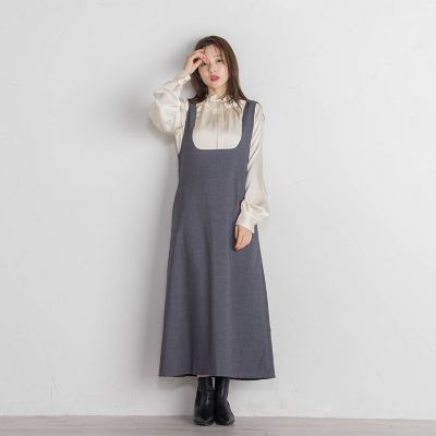 フリルチョーカー風アクセントブラウス≪セットアップ対応／洗濯機で洗える≫