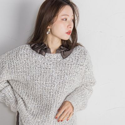 フリルチョーカー風アクセントブラウス≪セットアップ対応／洗濯機で洗える≫