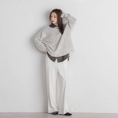フリルチョーカー風アクセントブラウス≪セットアップ対応／洗濯機で洗える≫