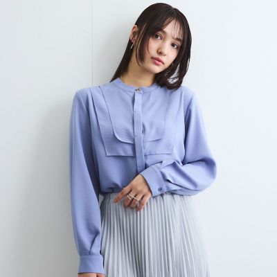 QUEENS COURT（Women）/クイーンズコート ジョーゼットフロントヨークシャツブラウス≪手洗い可能≫