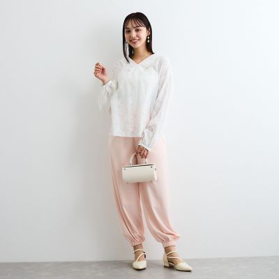 フラワーレースプルブラウス≪手洗い可能≫