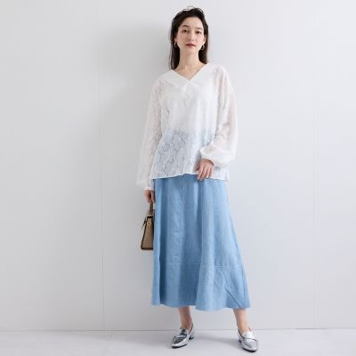 フラワーレースプルブラウス≪手洗い可能≫