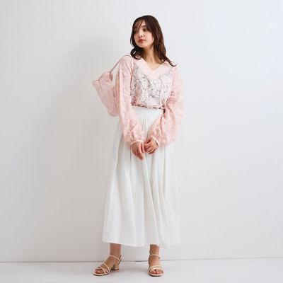フラワーレースプルブラウス≪手洗い可能≫