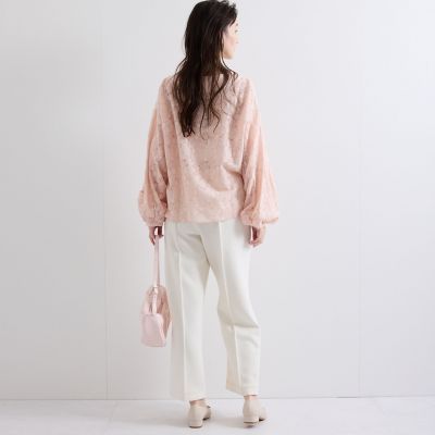 フラワーレースプルブラウス≪手洗い可能≫