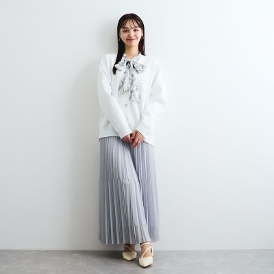 ラメストライプラッフルタイブラウス≪手洗い可能≫