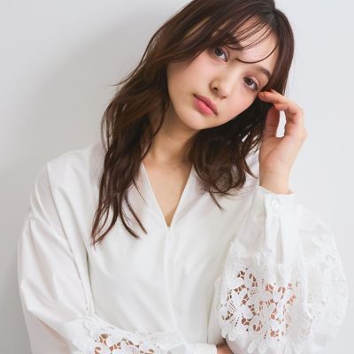 レース切替スキッパーシャツ≪洗濯機で洗える≫ | QUEENS COURT（Women