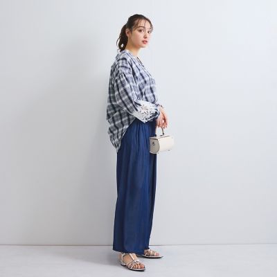 レース切替スキッパーシャツ≪洗濯機で洗える≫ | QUEENS COURT