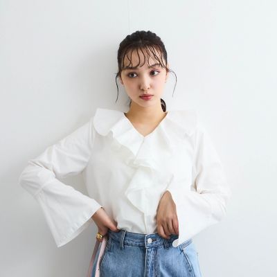 ラッフルフリルブラウス≪手洗い可能≫