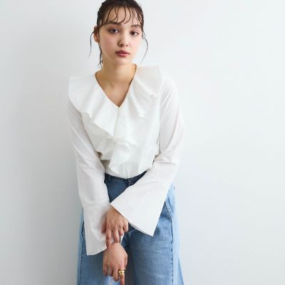 ラッフルフリルブラウス≪手洗い可能≫
