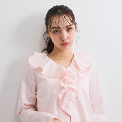 QUEENS COURT（Women）/クイーンズコート ラッフルフリルブラウス≪手洗い可能≫