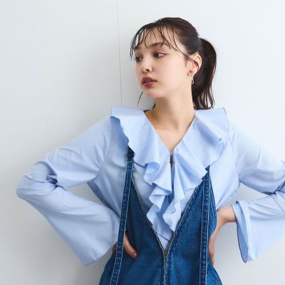 ラッフルフリルブラウス≪手洗い可能≫