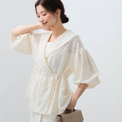 【ＳＨＩＯＲＩ　ＩＲＩＥ　コラボ】レースカシュクールブラウス≪手洗い可能≫