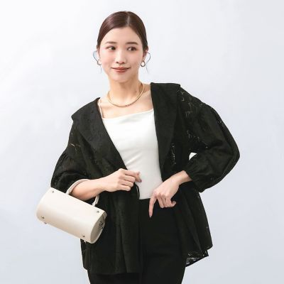 【ＳＨＩＯＲＩ　ＩＲＩＥ　コラボ】レースカシュクールブラウス≪手洗い可能≫