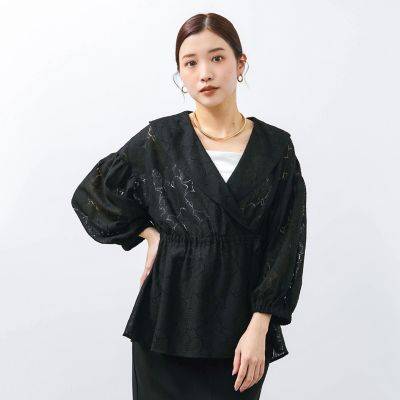 【ＳＨＩＯＲＩ　ＩＲＩＥ　コラボ】レースカシュクールブラウス≪手洗い可能≫