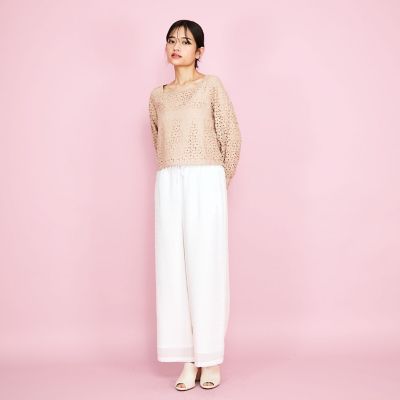 【ＳＨＩＯＲＩ　ＩＲＩＥ　コラボ】スクエアネックレースブラウス≪手洗い可能≫