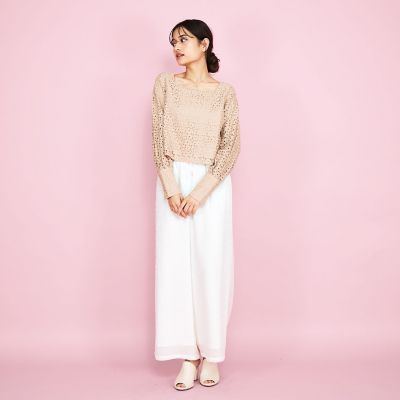 【ＳＨＩＯＲＩ　ＩＲＩＥ　コラボ】スクエアネックレースブラウス≪手洗い可能≫