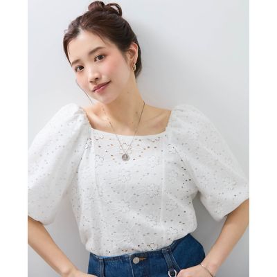【ＳＨＩＯＲＩ　ＩＲＩＥ　コラボ】２ＷＡＹオフショルレースブラウス≪手洗い可能≫