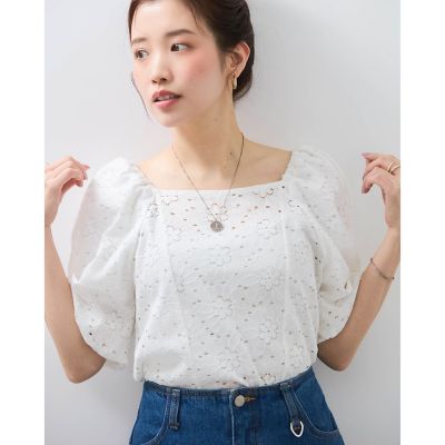 【ＳＨＩＯＲＩ　ＩＲＩＥ　コラボ】２ＷＡＹオフショルレースブラウス≪手洗い可能≫