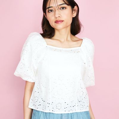 【ＳＨＩＯＲＩ　ＩＲＩＥ　コラボ】２ＷＡＹオフショルレースブラウス≪手洗い可能≫
