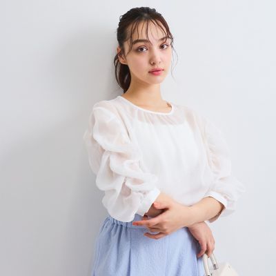 クラッシュジョーゼットトップス≪手洗い可能≫