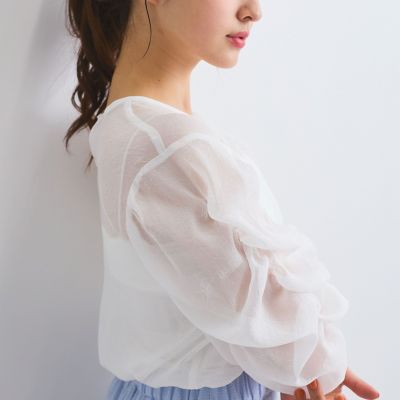 クラッシュジョーゼットトップス≪手洗い可能≫