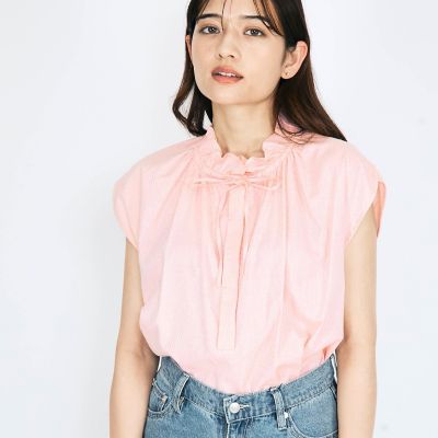 【SALE】QUEENS COURT（Women）/クイーンズコート リボンタイフリルブラウス≪手洗い可能≫ 06ピンク トップス【三越伊勢丹/..
