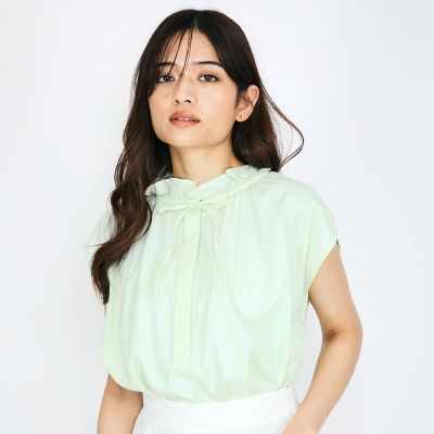 【SALE】QUEENS COURT（Women）/クイーンズコート リボンタイフリルブラウス&#8810;手洗い可能&#8811; 09グリーン トップス【三越伊勢丹/公式】